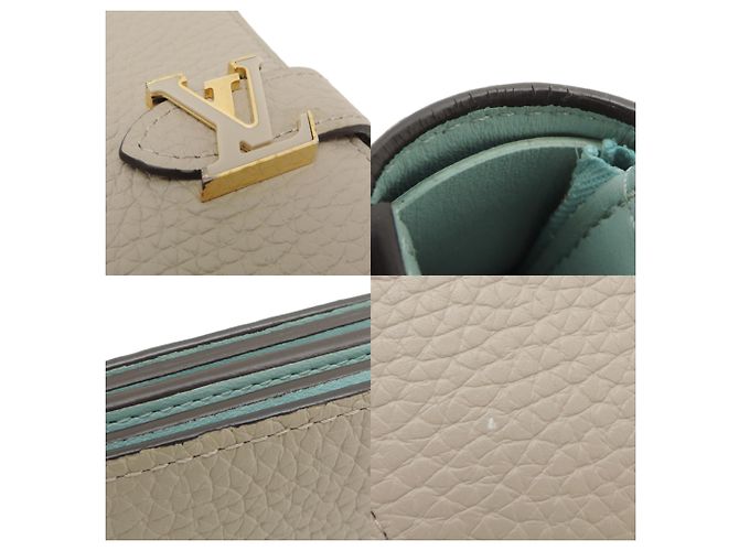 Cartera compacta vertical Louis Vuitton LV Beige Azul claro - vista 9