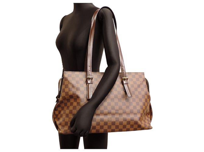 Borsa Tote da donna Louis Vuitton Chelsea N51119 Marrone - vista 9