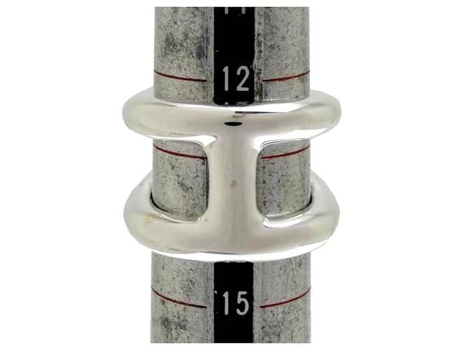 Hermès Hermes Osmo GM #53 Silver Band Ring - vista 8
