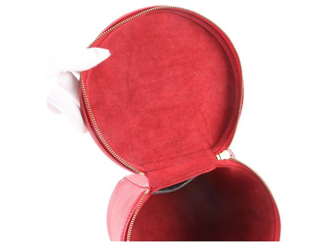 Louis Vuitton Epi Cannes Lederhandtasche Rot - Ansicht 8
