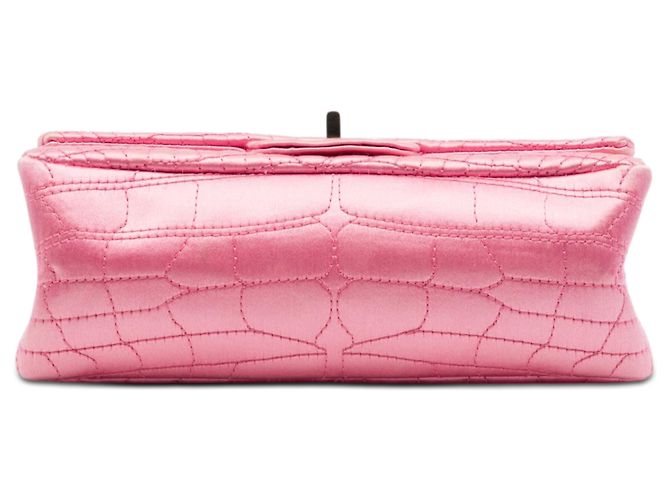 Chanel Pink Coco Croc Steppseide Reissue 2.55 Double Flap 224 - Ansicht 3