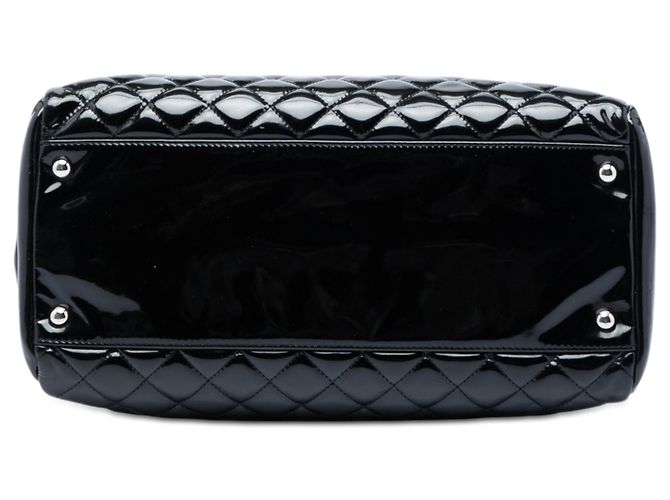 Tote Chanel Black CC Quilted Patent North South Nero - vista 3
