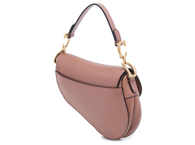 Borsa Saddle mini in pelle di vitello liscia marrone Dior Carne - vista 2