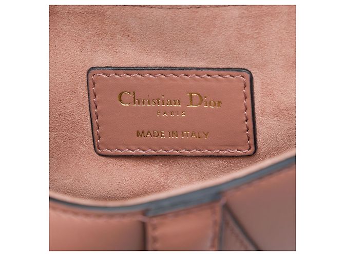 Borsa Saddle mini in pelle di vitello liscia marrone Dior Carne - vista 5