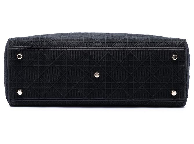 Dior Cannage Lady D Lite en lona bordada negra Large Negro - vista 3