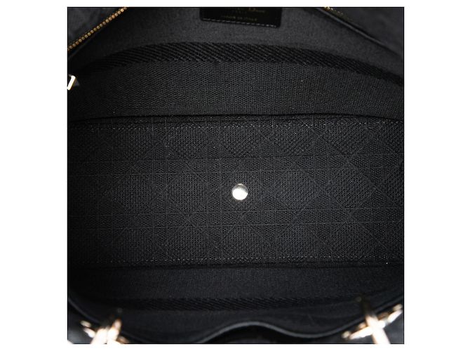 Dior Cannage Lady D Lite en lona bordada negra Large Negro - vista 4
