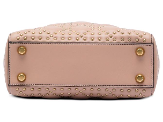 Dior Lady Dior Supple in agnello cannage con borchie rosa Small - vista 3