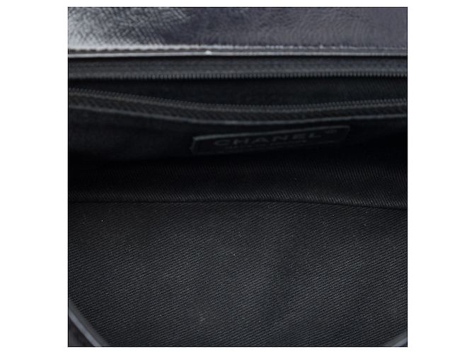 Chanel Black Small Crinkled Patent Frame Single Flap Nero - vista 4