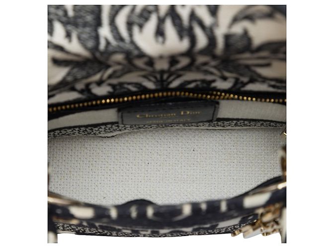 Dior Lady D Lite Petites Fleurs in tela ricamata bianco mini - vista 4