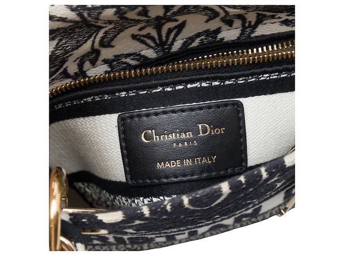 Dior Lady D Lite Petites Fleurs in tela ricamata bianco mini - vista 5