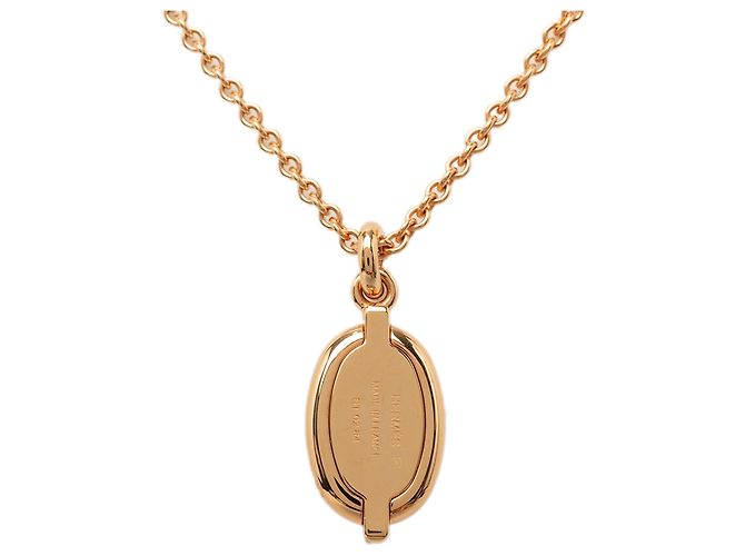 Collana con pendente Mini Maillon placcato oro rosa e rosa Hermès D'oro - vista 3