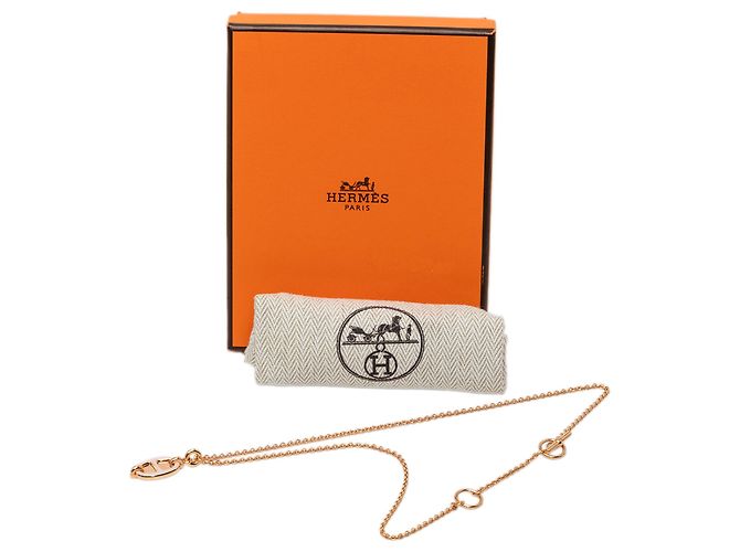 Collana con pendente Mini Maillon placcato oro rosa e rosa Hermès D'oro - vista 6