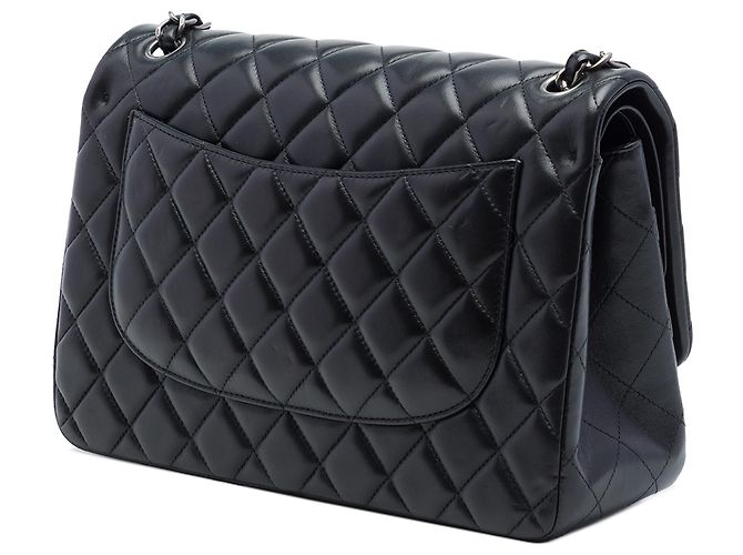 Chanel Black Jumbo Classic Lambskin Double Flap Nero - vista 2