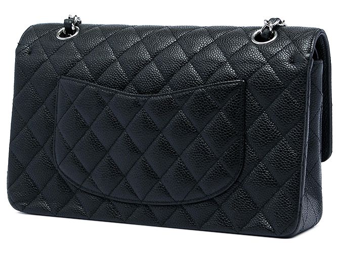 Chanel Black Medium Classic Caviar Double Flap Nero - vista 2
