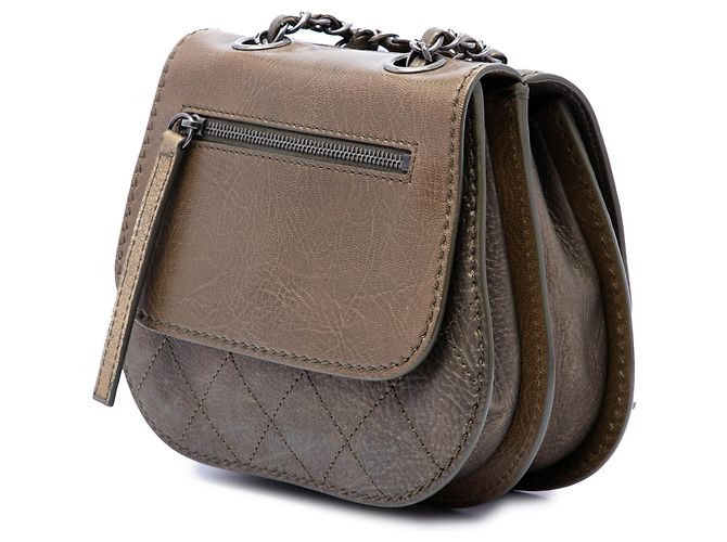 Chanel Coco Twin Flap in pelle di vitello trapuntata marrone Small Bronzo - vista 2