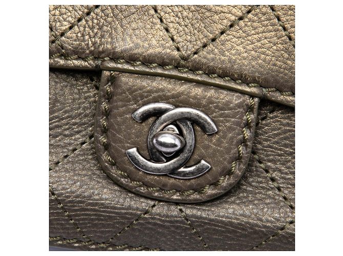 Chanel Coco Twin Flap in pelle di vitello trapuntata marrone Small Bronzo - vista 5