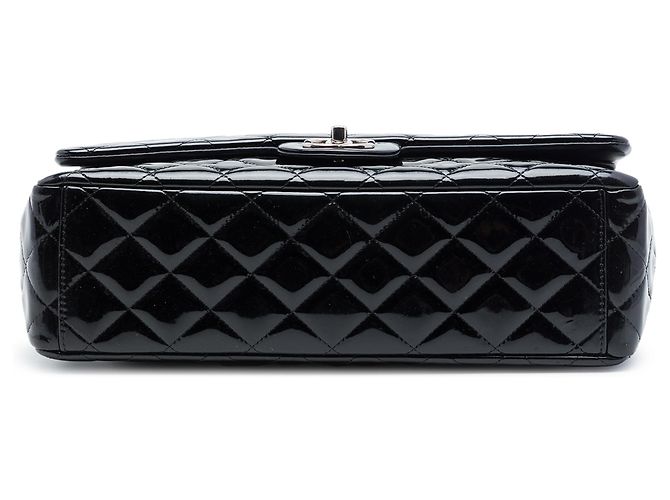 Chanel Black Maxi Classic Patent Double Flap - view 3