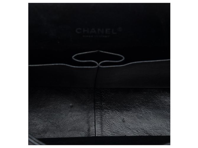 Chanel Black Maxi Classic Patent Double Flap - view 4
