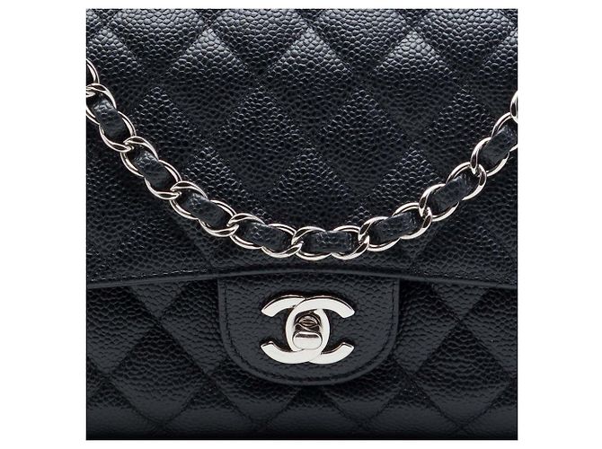 Chanel Black Medium Classic Caviar Double Flap Nero - vista 6