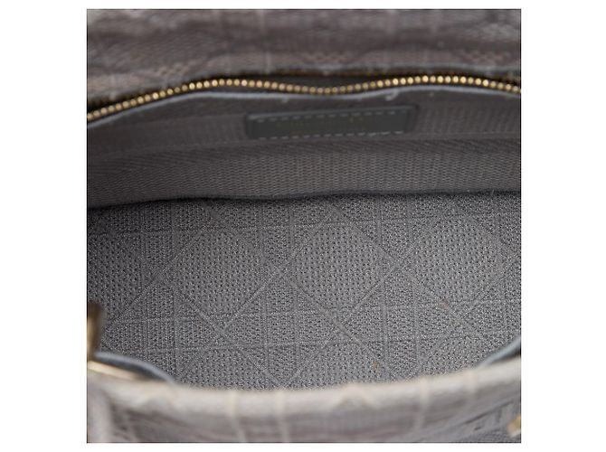 Dior Grau Medium Bestickte Canvas Cannage Lady D Lite Braun - Ansicht 4