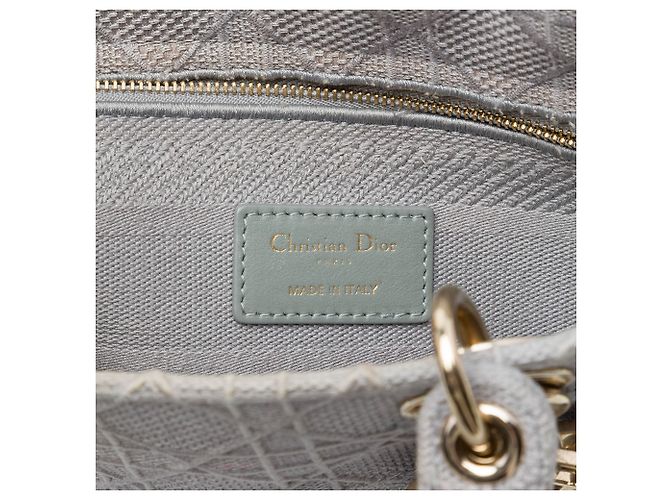 Dior Grau Medium Bestickte Canvas Cannage Lady D Lite Braun - Ansicht 5