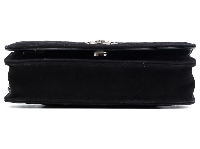 Chanel Black Quilted Suede Cocostellar Wallet on Chain Schwarz - Ansicht 3