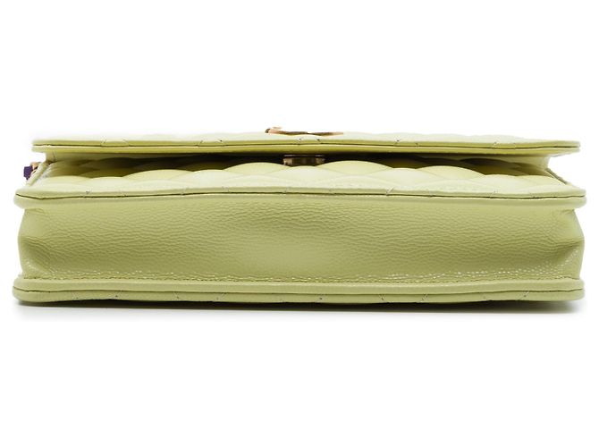 Chanel Green CC gestepptes Caviar Wallet on Chain Grün Hellgrün - Ansicht 3