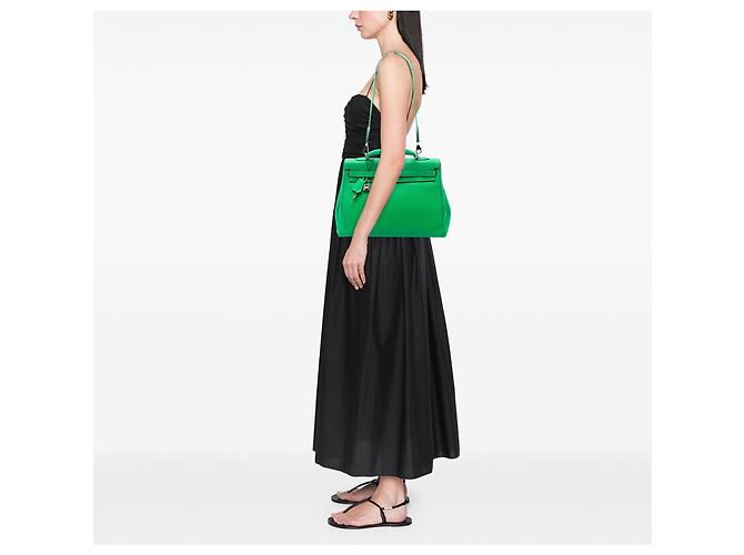 Hermès Green Clemence Kelly II Retourne 35 Verde - vista 6