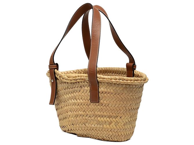 LOEWE Beige Small Raffia Anagram Basket Tote - Ansicht 2