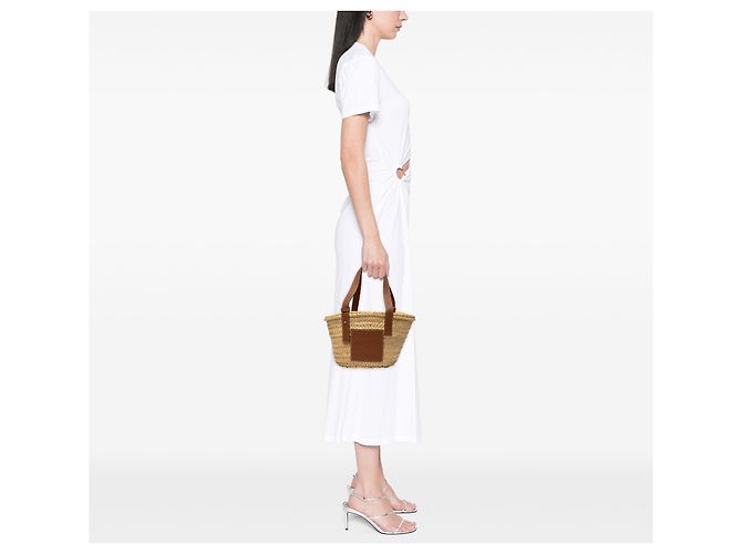 LOEWE Beige Small Raffia Anagram Basket Tote - Ansicht 6
