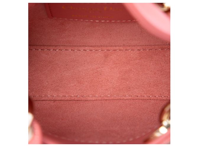 Lady Dior in micro agnello rosa cannage Dior - vista 4