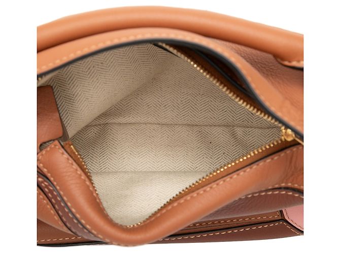 LOEWE Borsa Mini Tricolor in pelle di vitello marrone Puzzle - vista 4