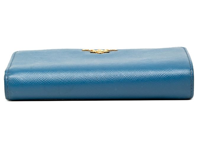Cartera Prada Blue Saffiano French Wallet Azul - vista 3