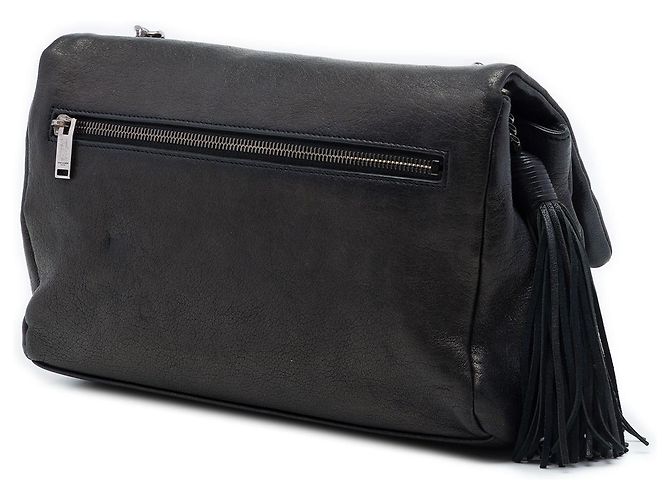 Saint Laurent Bolso bandolera West Hollywood en piel de oveja negra Small Negro - vista 2
