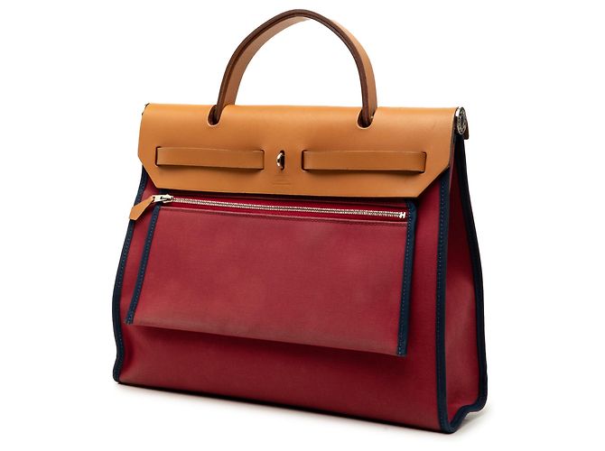 Hermès Red Toile Herbag Zip 31 Rosso - vista 2