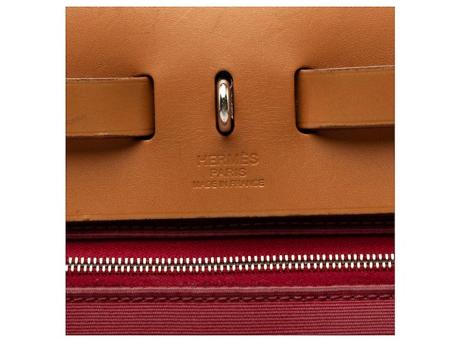 Hermès Red Toile Herbag Zip 31 Rosso - vista 5