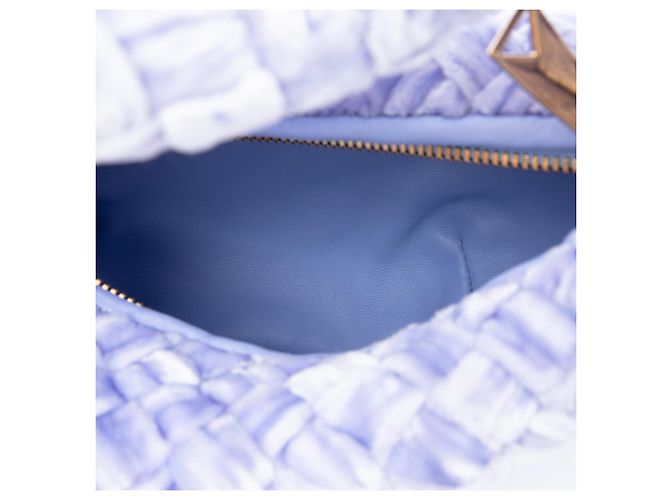Bottega Veneta Jodie Mini in velluto viola Intrecciato Porpora - vista 4