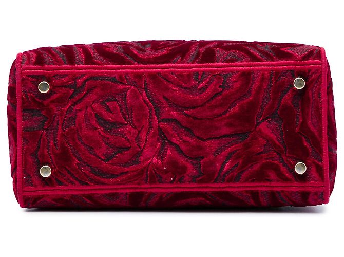 Dior Red Medium Embroidered Velvet Roses Lady D Lite Rosso - vista 3