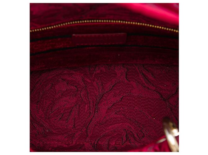 Dior Red Medium Embroidered Velvet Roses Lady D Lite Rosso - vista 4