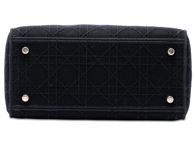 Dior Cannage Lady D Lite in tela ricamata nera, misura Medium Nero - vista 3
