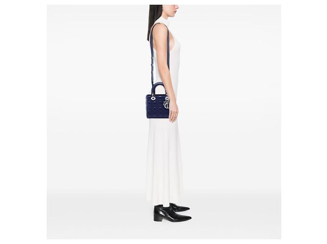 Dior Blue Small Lambskin Cannage My ABC Lady Dior Blu scuro - vista 5
