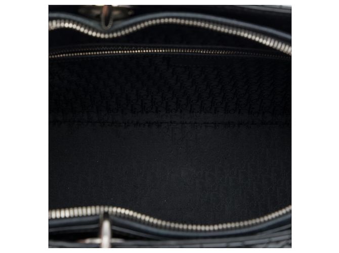 Dior Black Extra Large Patent Cannage Lady Dior Nero - vista 4