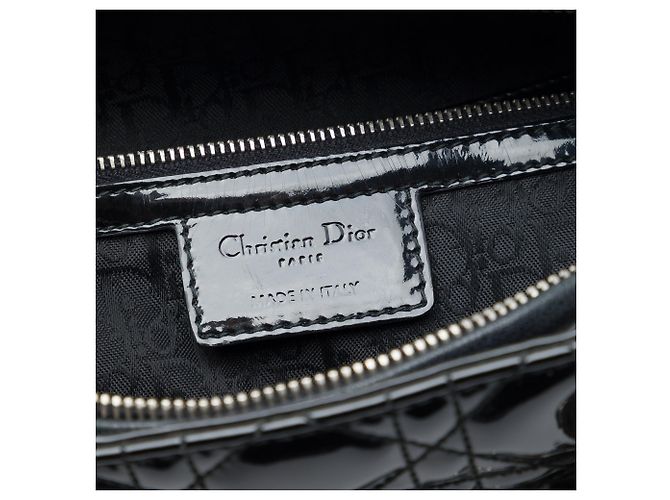 Dior Black Extra Large Patent Cannage Lady Dior Nero - vista 5
