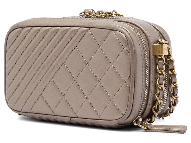 Chanel Gold Mini Quilted Lambskin Coco Boy Kamera Tasche Golden - Ansicht 2