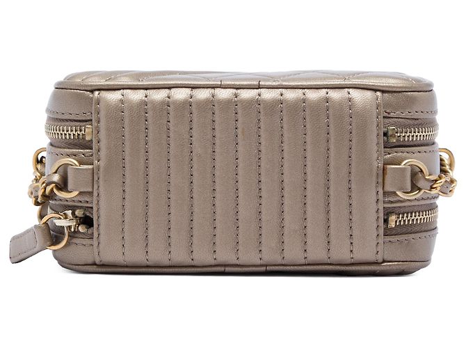 Chanel Gold Mini Quilted Lambskin Coco Boy Kamera Tasche Golden - Ansicht 3