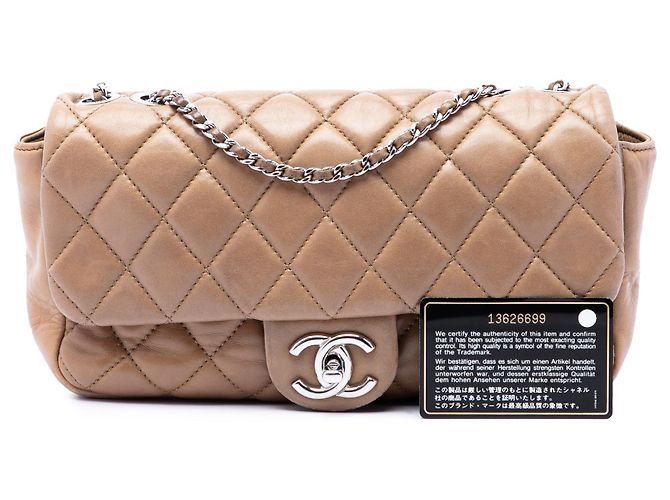 Chanel Marrone Borsa Flap Coco Rain in agnello trapuntato Medium - vista 7