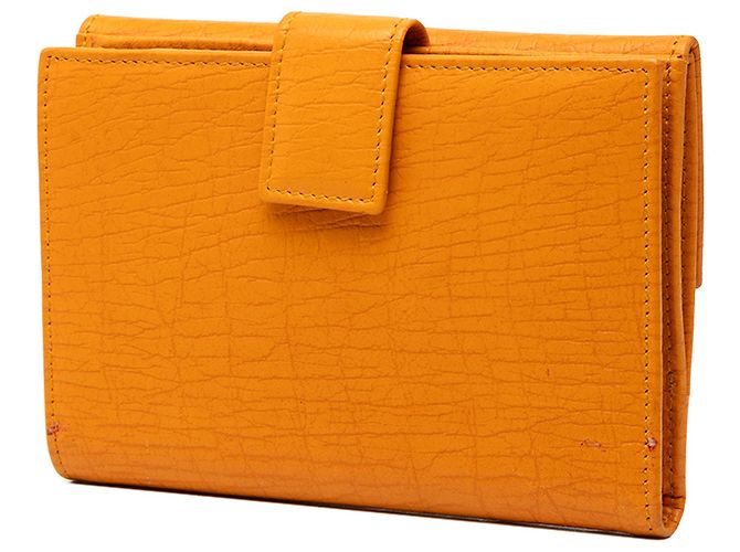 Cartera bifold de piel de becerro texturizada naranja Gucci - vista 2