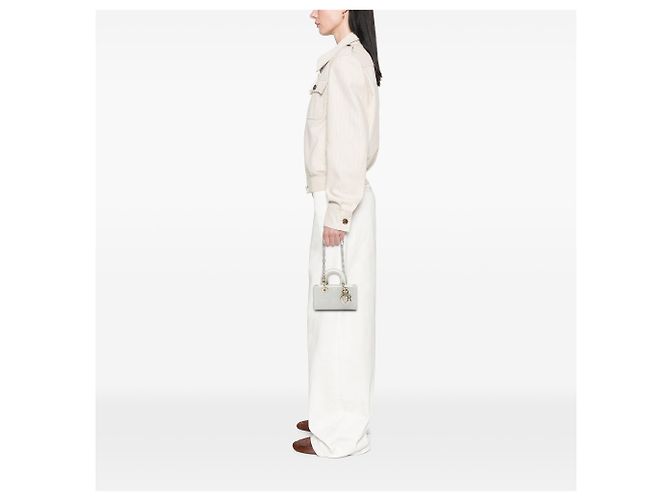Dior White Micro Patent Cannage Lady D Joy Bianco - vista 5