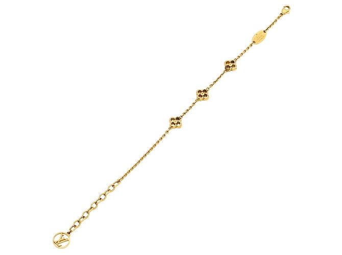 Louis Vuitton Gold Plated Flower Full Bracelet Golden - Ansicht 4