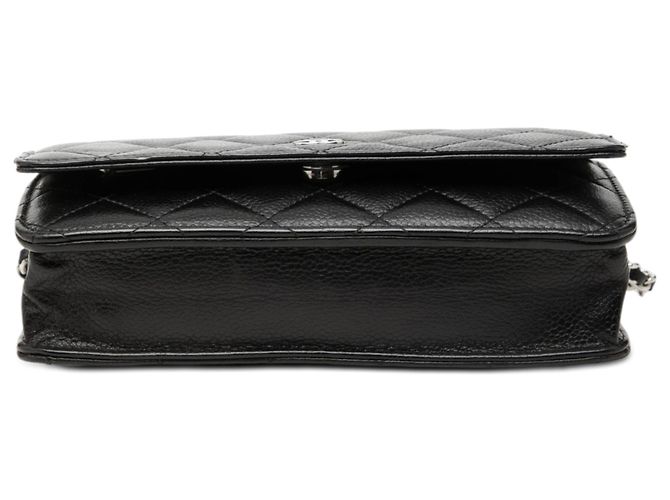 Chanel Black CC gestepptes Caviar Wallet on Chain Schwarz - Ansicht 3